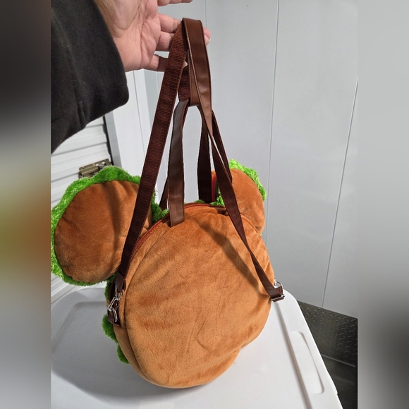Tokyo Disney Hamburger Mickey Head Plush Backpack/ Crossbody - Picture 5 of 6